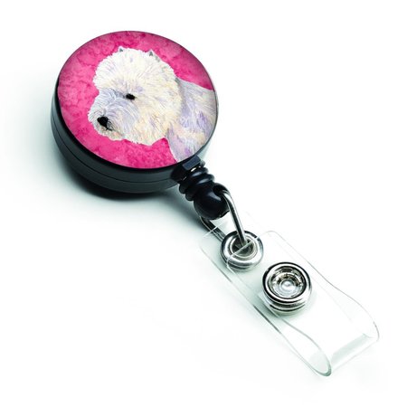 TEACHERS AID Pink Westie Retractable Badge Reel TE718618